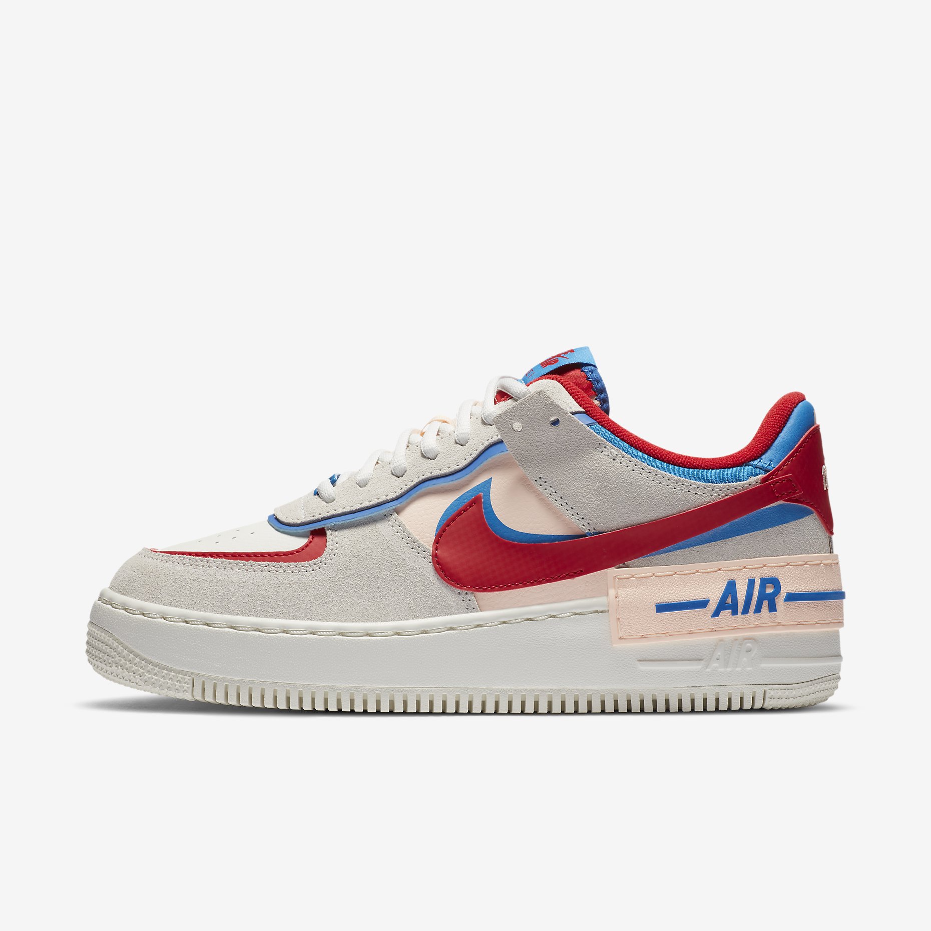 Wmns Nike Air Force 1 Shadow 'Sail/Photo Blue/University Red' CU8591-100