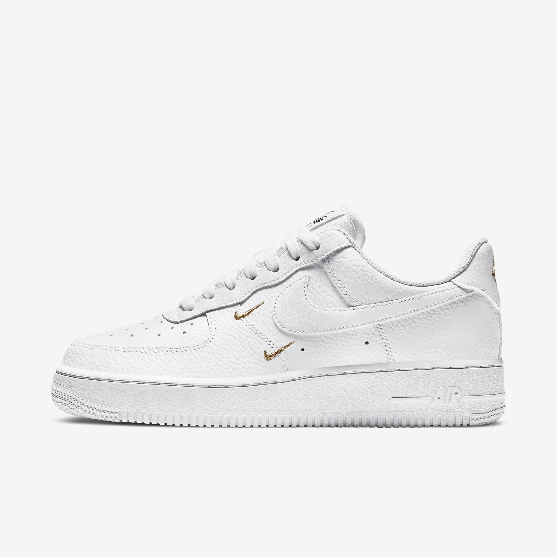Wmns Nike Air Force 1 '07 Swooshes 'White/Metallic Gold' CT1989-100