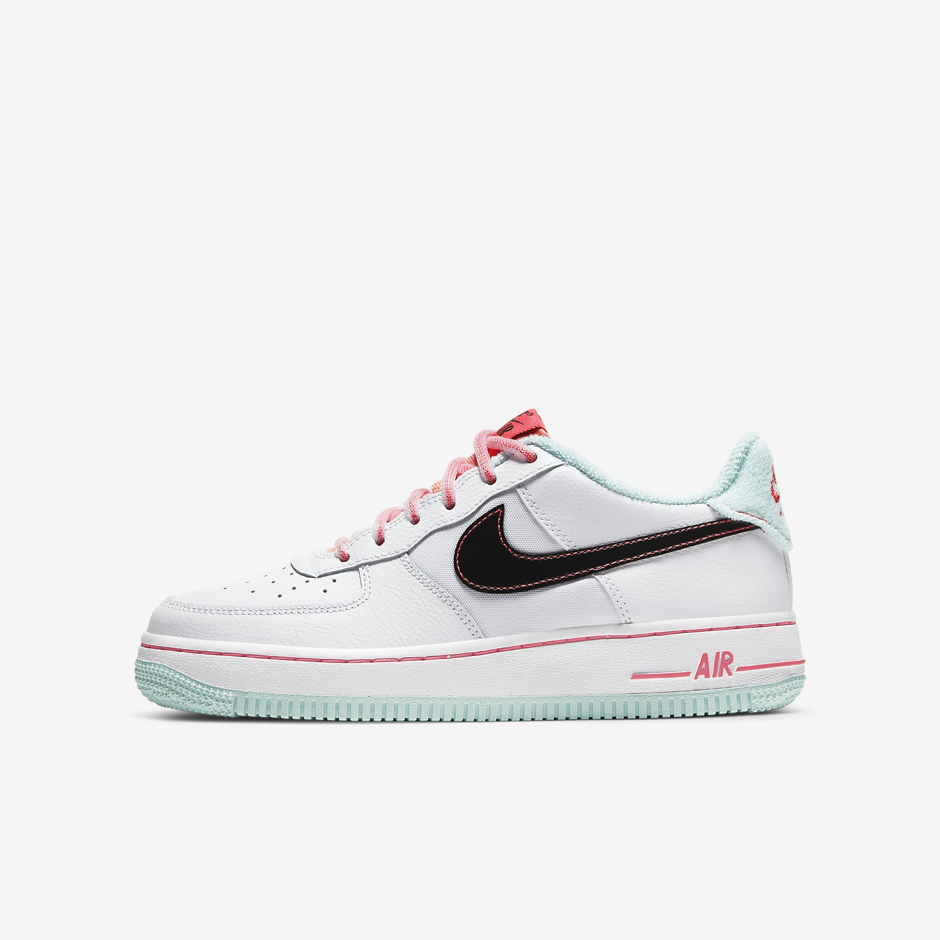 Nike Air Force 1 '07 LV8 GS 'White/Flash Crimson/Atomic Pink' DD7709-100