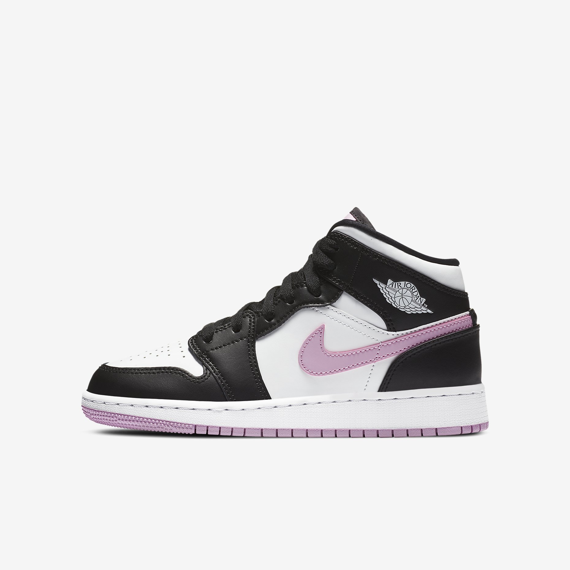  Air Jordan 1 Mid GS 'White/Black/Light Arctic Pink' 555112-103