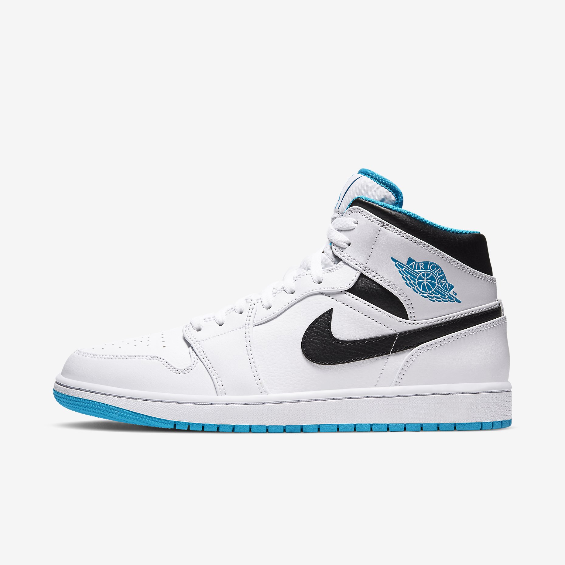 Air Jordan 1 Mid 'White/Laser Blue' 554724-141
